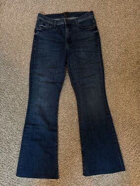 MOTHER The Weekender Fray Dark Blue Jeans